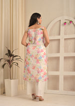 Ivory Meadow Organza Aari Embroidered Kurta Set with Dupatta