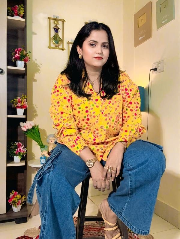 Sunshine Bloom Cream Barlin Floral Oversized Shirt