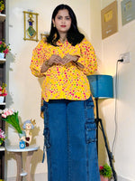 Sunshine Bloom Cream Barlin Floral Oversized Shirt