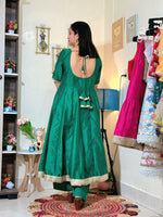 Emerald Green Barlin Heavy Coding Embroidered Kurta Pant Set with Dupatta